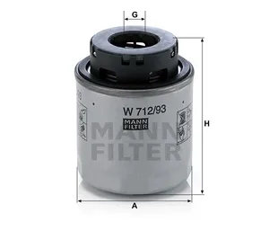 Ölfilter Original MANN-FILTER W712/93 - Vergleichsnummer VW… — 2