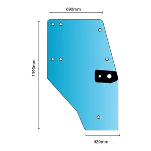 Right Hand Door Glass Panel for Deutz Agroprima, Agroxtra, and DX3 SC Series Cab Tractors
