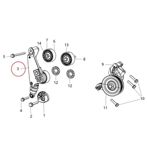 Accessory Belt Tensioner 04627038AA 4627038AA for 2012-2018 Jeep Wrangler JK 6 Cylinder 3.6L — 2