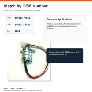 Yanmar Solenoid 3TNE84 3TNE88 4TNE84 119653-77950 — 3