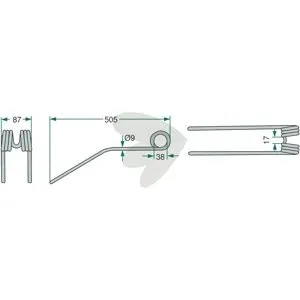 Spring Pins for Tedder Tines Yellow - 12100