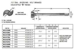 Camshaft E-3855 1-1/2-28 X 20.375" RH 123.282012.02