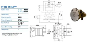 YANMAR 2GM-3GM 2YM-3YM SEAWATER PUMP 128990-42500 (WITH PULLEY) REPLACEMENT Ancor 5968 — 2
