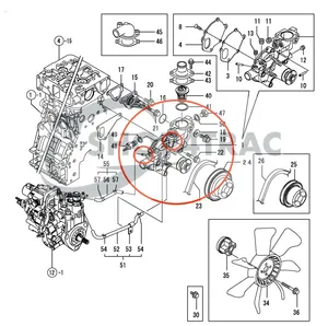 Water pump Yanmar 3TNV88 | 4TNV88 | 3TNE84 – 4TNE88 – Without pipes — 16