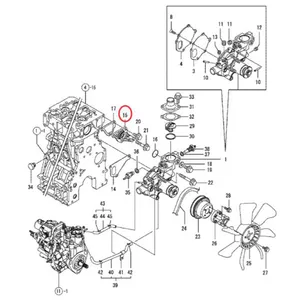 Water Pump Joint 129004-42040 for Hitachi Excavator ZX30U-3F ZX33U-3F ZX35U-3F ZX38U-3F ZX48U-3F ZX50U-3F ZX52U-3F — 4