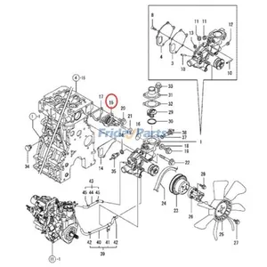 Water Pump Joint 129004-42040 for Hitachi Excavator ZX30U-3F ZX33U-3F ZX35U-3F ZX38U-3F ZX48U-3F ZX50U-3F ZX52U-3F — 4