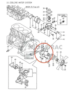Water pump Yanmar 3D78 | 3D84 3TNE84-SA | 3TNE84-G1A | 3TNE84-G2A | 4TNE84-G2A — 6