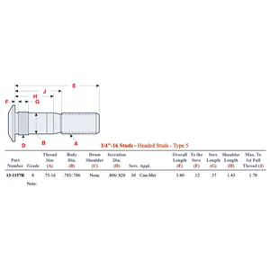 Wheel Stud 13-1157R