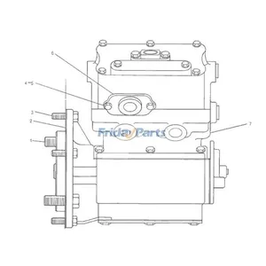 Air Brake Compressor 1440744 for Caterpillar Engine 3306 3306B 3306C Wheel Tractor CAT 611 615C — 7