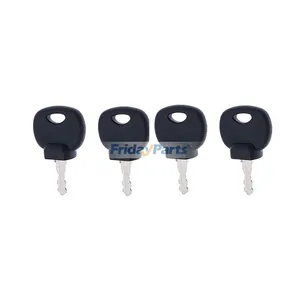 4 Pieces Ignition Key 14707 8035807 for Bobcat Forklift Bomag Compactor Caterpillar Excavator 213 214