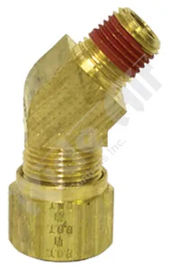 1474-6D - Male Elbow 45 Deg 3/8 x 1/2" - Brass DOT Air Brake Fittings