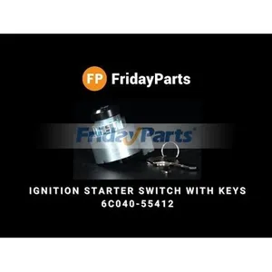 Ignition Starter Switch with Keys 6C040-55412 15248-63590 for Kubota Engine D722 D902 Z482 Harvester 688 688Q Tractor B2601HSD B2650HSD B3350HSD B2301HSD B2400HSD — 6