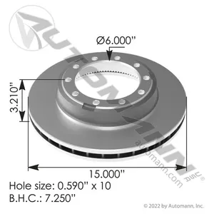 Automann 153.123550 Hydraulic Disc Rotor 15.000in
