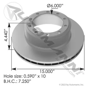 Automann 153.123552 Hydraulic Disc Rotor 15.000in