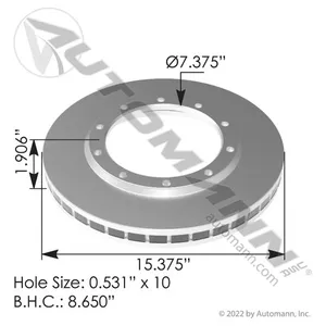Automann 153.125937 Hydraulic Disc Rotor 15.375in