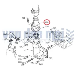 Thermostat housing top Kubota GL, L1, L, M-series — 3