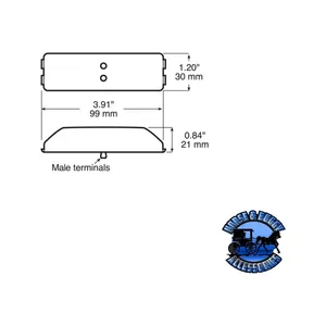 154R Red Incandescent Marker/ Clearance, PC-Rated, Rectangular, 3.91″X1.20″ — 2