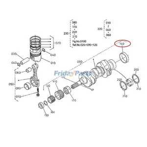 Crankshaft Sleeve 16241-23280 for Kubota Engine D905 D1005 D1105 V1205 V1305 V1505 — 4