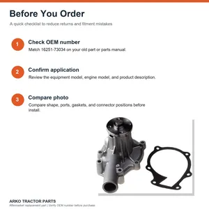 Kubota V1505 Water Pump 16251-73034 — 4