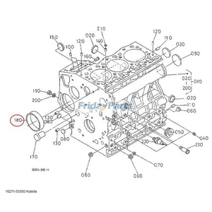 Governor Gear Bush 16271-55350 16271-55351 for Kubota Engine D1105 V1505 — 7