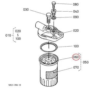Fuel Filter 16631-43560 for Kubota Engine V1505 V1903 V2203 V2403 Excavator KX080-3T — 4