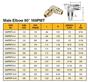 169PMT-10-6 Tubing a Macho NPT. 90°