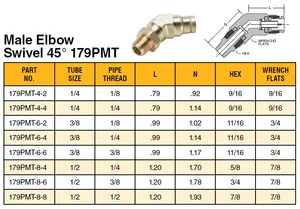 169PMT-8-6 Tubing a Macho NPT. 90°