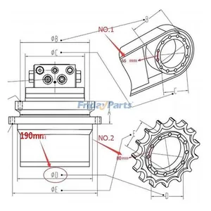 190mm Hydraulic Final Drive Motor 172458-73700 for Yanmar VIO30-2 VIO35 VIO35-2 VIO35-3 VIO35-5 VIO35-5B Mini Excavator — 2