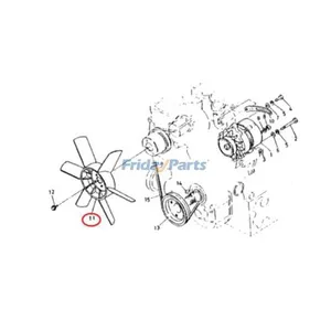 Pusher Fan 17371-74110 for Kubota Engine D1703 D1503 D1903 V1703 V1903 V2003 — 5