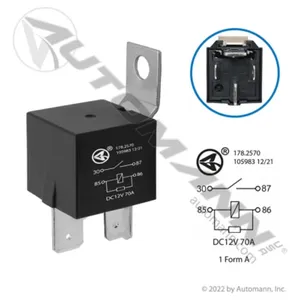 Automann 178.2570 Relay Maxi - 4 Pin 12V 70A SPST Resistor