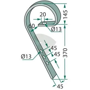 Trailing arm pin9.5mm for frame