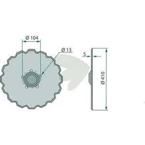 Seeder disc 20 teeth, hole circle-Ø 98 mm