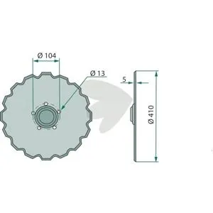Seeder disc 20 teeth, hole circle-Ø 98 mm