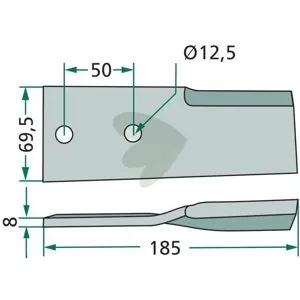 Knife straight - 64462