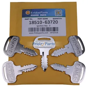5Pcs Ignition Key 18510-63720 for Kubota Tractor M4900 M5700 M6800 M8200 M9000