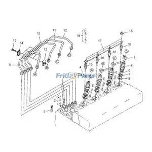 Injection Pipe 19077-53714 for Hyundai Forklift HDF15-5 — 6