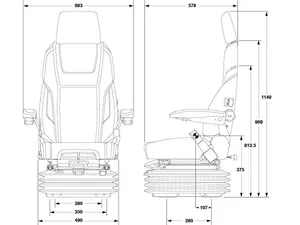 KAB 65/K4 Air Seat 24V Cranes Dumptrucks Excavator — 2