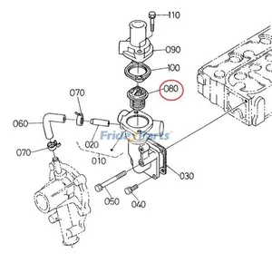 Thermostat 1E401-73012 for Kubota Tractor L225 L285 L3750 L4150 L4850 L5450 — 5