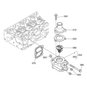 Thermostat 1G772-73010 for Kubota Engine V2607 V3307 Tractor M5040DTC M6040DT M7040DT Excavator KX057-4 U55 — 2