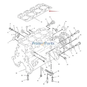 Cylinder Head Gasket 1W7879 for Perkins 4.236 Caterpillar CAT 3034 Engine 205 206 212 Excavator — 2