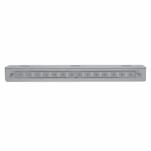 12-3/4" Stainless Light Bracket With 14 LED 12" Light Bar - Red LED/Clear Lens