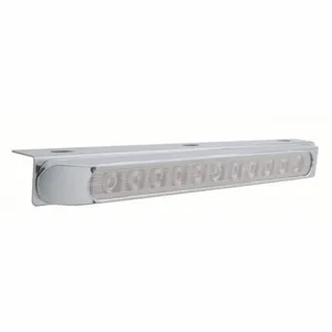 17-5/16" Stainless Light Bracket With 11 LED 17" Light Bar & Bezel - Red LED/Clear Lens