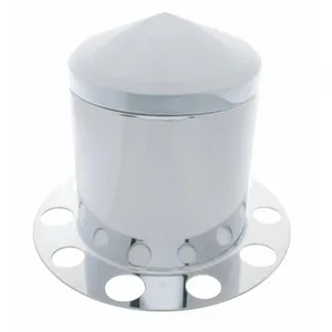 Stainless Pointed Rear Axle Cover 3PC Kit For 1-1/2" Nut Cover - Steel Wheel