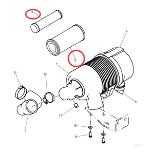 Air Filter Kit 222429A1 222425A1 for New Holland Loader L180 L185 L190 LS180.B LS185.B LS190.B L213 — 5