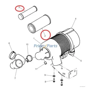 Air Filter Kit 222429A1 222425A1 for New Holland Loader L180 L185 L190 LS180.B LS185.B LS190.B L213 — 5