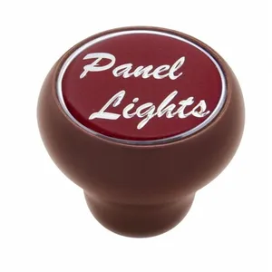 "Panel Lights" Wood Deluxe Dash Knob - Red Glossy Sticker