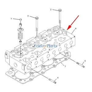 Complete Cylinder Head With Valves 236-5127 for Caterpillar CAT Engine 3024 3024C C2.2 — 7