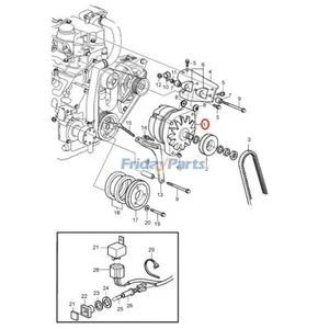 Alternator 2518039 for Volvo Penta Marine Engine D1-13 D1-20 KAD32P TAMD71B TAMD73WJ-A TAMD72WJ-A — 2