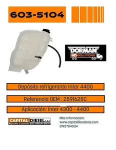 TANQUE AUXILIAR RADIADOR INTER 4300-4400 DOS TUBOS EGR 2591625C92 DORMAN