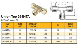 264NTA-10 Unión T igual.